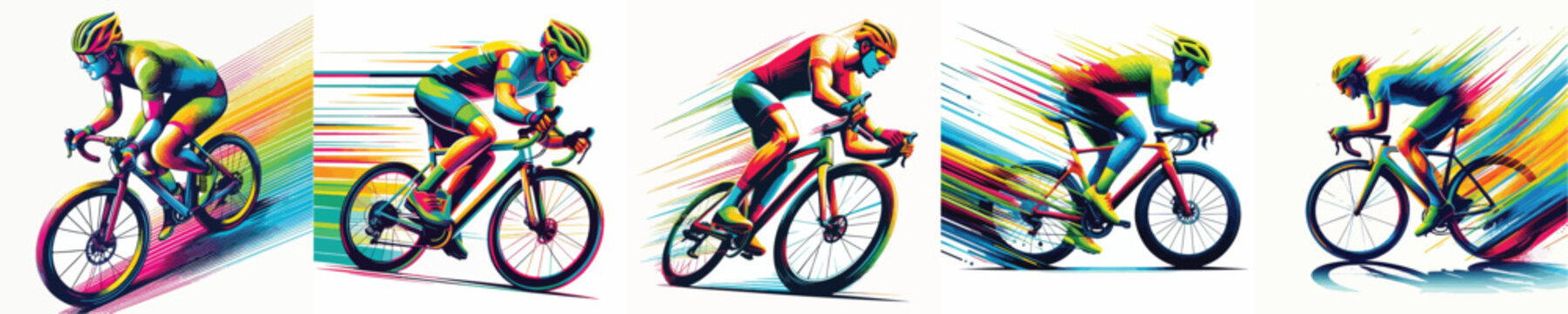 vector image of a man cycling with a white background