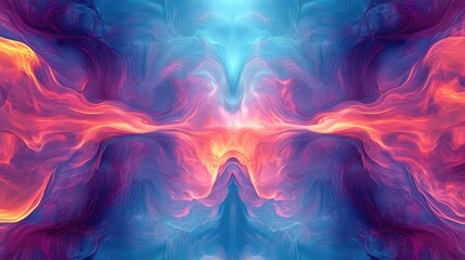 Vibrant plasma energy creating an abstract symmetrical nebula
