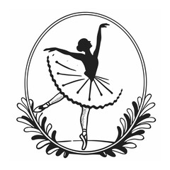 vector illustration of a dancing girl in black dress