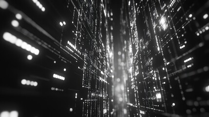 Flowing data light grid abstract network background