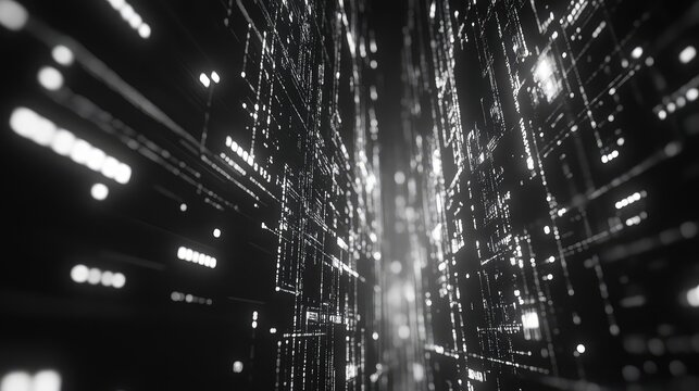 Flowing data light grid abstract network background
