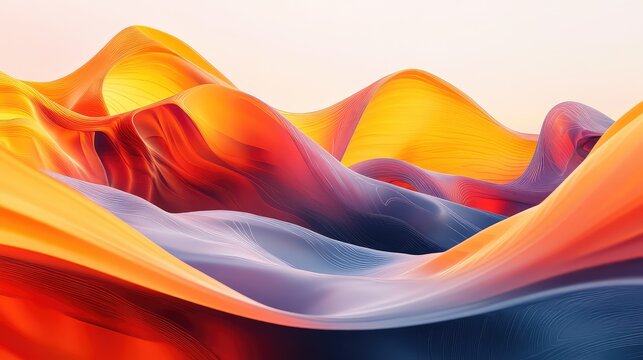 Flowing abstract waves creating colorful fluid gradient background
