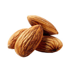 Four whole almonds piled together on a black background with visible texture nuts food, Cut Out, Isolated On White Background, Png Transparent