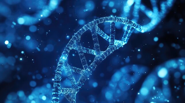 Glowing dna helix structure representing genetic science