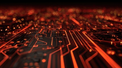 Digital circuit board processing data flow background