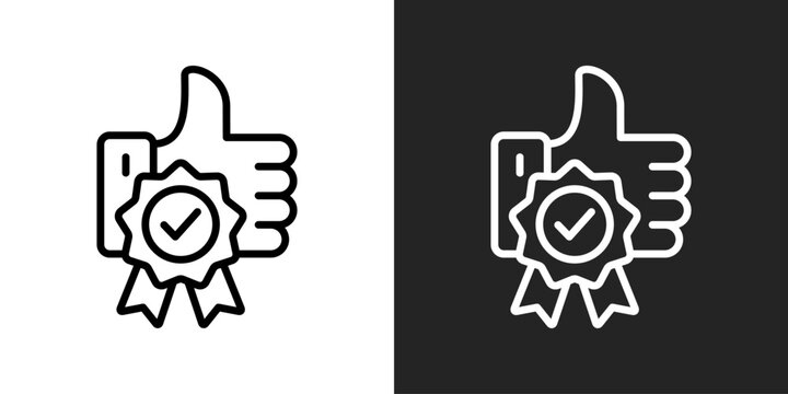 Quality Icon In Black And White Outline Style