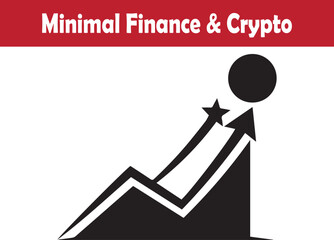 Minimal rising market growth reaching success target point vector illustration