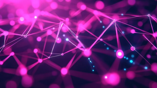 Abstract network creating data connections with lights