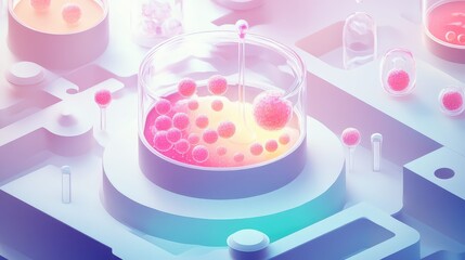 Genetic engineering developing new cells in petri dish