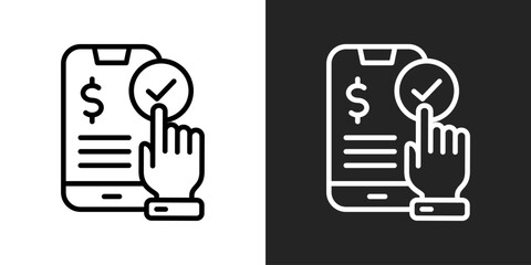 Applied Icon In Black And White Outline Style