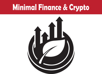 Minimal eco finance growth arrows with sustainable investment vector illustration