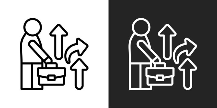 Following Icon In Black And White Outline Style