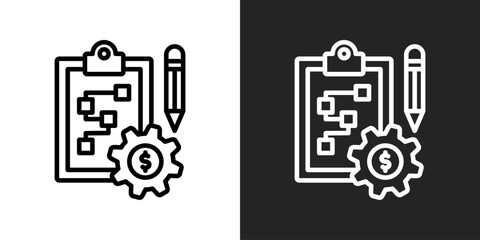 Procedure Icon In Black And White Outline Style