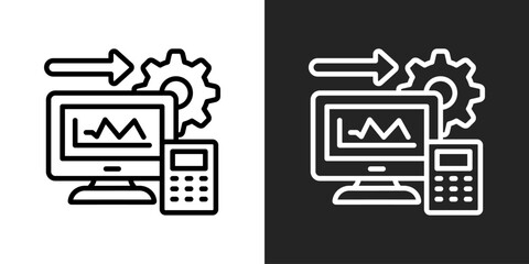 Equipment Icon In Black And White Outline Style