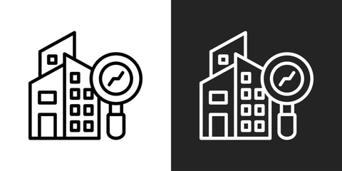 Analysis Icon In Black And White Outline Style