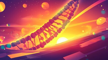 Dna double helix structure illustrating genetic research and biology