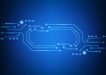 Digital technology circuit background. Futuristic circuit board data network concept. Design for electronic system computer virtual backdrop business and banner.