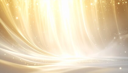 Flowing golden energy streams and glowing sparkles create a magical and luxurious abstract background concept