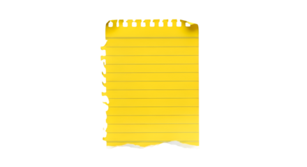 Yellow Lined Paper With Torn Edges And Perforations