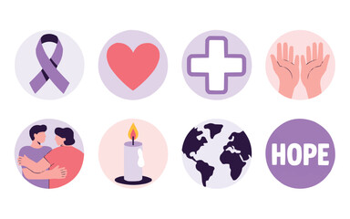 Show your support and solidarity for epilepsy awareness with these vibrant, minimalist icons, perfect for campaigns, designs, and spreading hope
