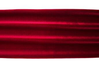 Luxurious deep red satin fabric with elegant horizontal folds and subtle shimmering highlights, perfect for fashion, design, or festive celebrations.