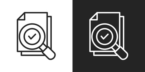 Auditing Icon In Black And White Outline Style