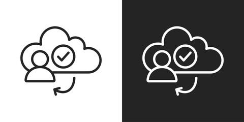 Accountability Icon In Black And White Outline Style