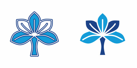 Blue leaves icon. Design for business. Stock vector,