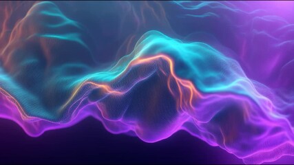 Neon wave abstract gradient glowing line vibrant color digital art flowing pattern and fluid texture with dynamic curve futuristic motion blur creating mesmerizing mood and dreamy glow dark - Powered by Adobe