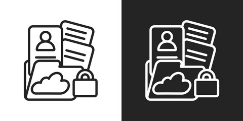 Confidentiality Icon In Black And White Outline Style