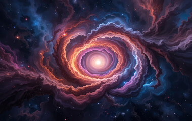 Stunning Spiral Galaxy with Glowing Core and Cosmic Dust.