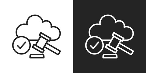 Legal Icon In Black And White Outline Style