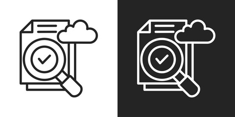 Audits Icon In Black And White Outline Style