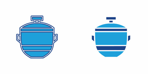 Blue pan icon. Design for business. Stock vector,