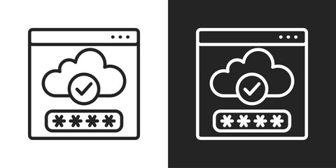 Verification Icon In Black And White Outline Style