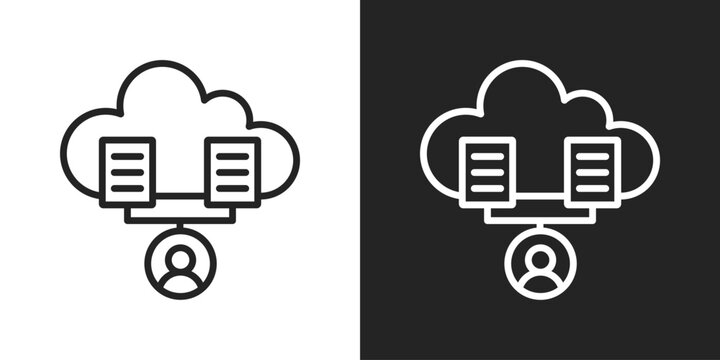 Virtualization Icon In Black And White Outline Style