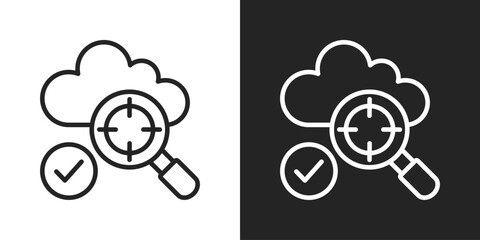 Detection Icon In Black And White Outline Style