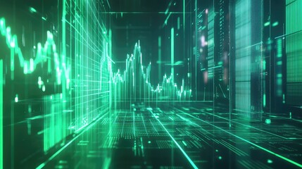 Digital financial data chart displaying market analytics