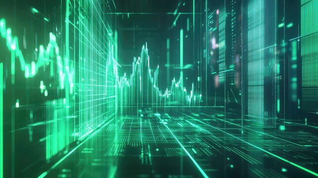 Digital financial data chart displaying market analytics