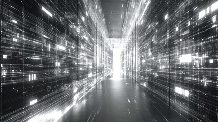 Server room abstract data flow network grid