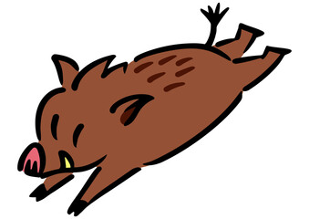 かわいい成獣のイノシシ。アイソメトリック図。