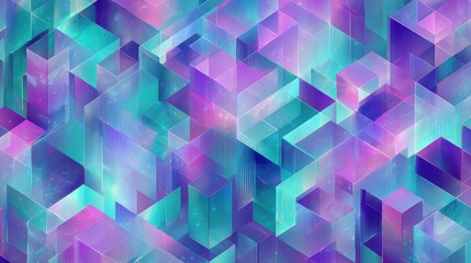 Abstract glowing isometric cubes forming a geometric pattern