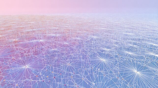 Abstract network connecting technology data nodes web grid