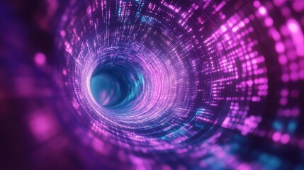 Digital tunnel data flow representing cyberspace network communication