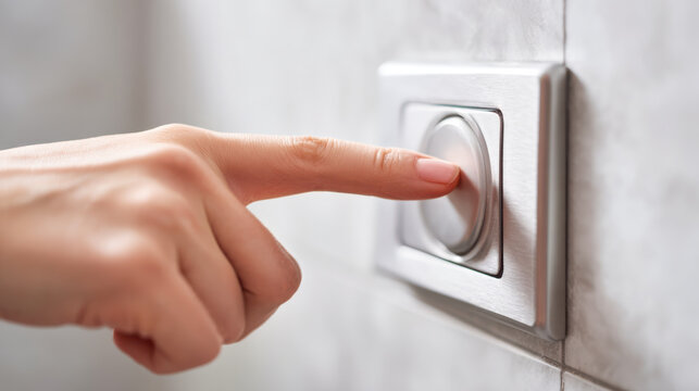 Hand pressing contemporary door bell for home access