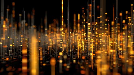 Digital information streaming across a futuristic network grid