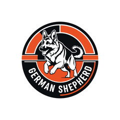 Majestic German Shepherd emblem, perfect for branding and pet-themed designs