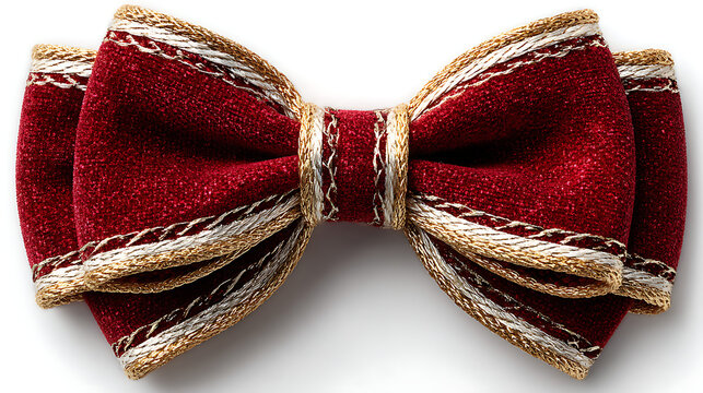 red and gold ribbon isolated on white background 