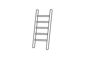 Outline drawing of a simple straight ladder with five rungs