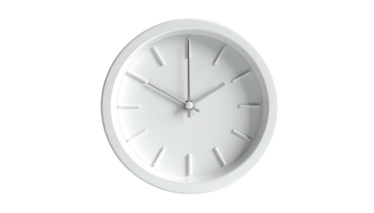 All-white analog clock showing 1009, on black background